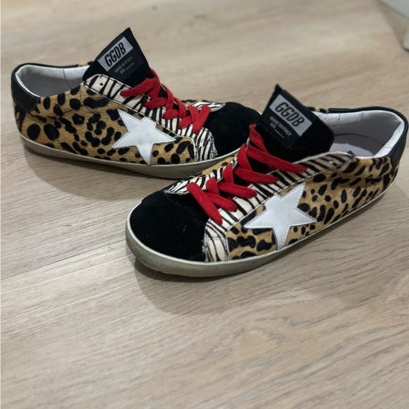 Golden Goose Superstar Leopard / Zebra Hair Calf Sneakers - Picture 1 of 6